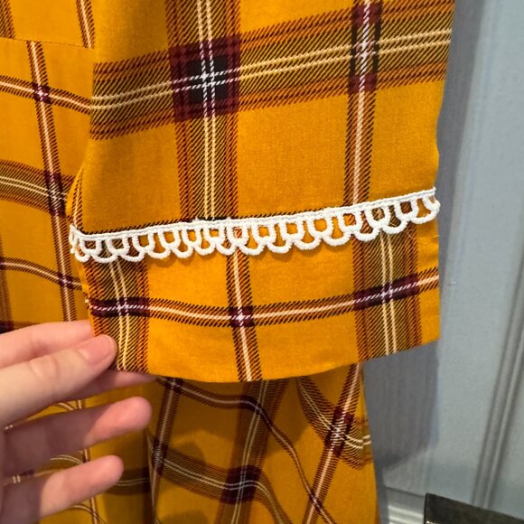 NWT Voodoo Vixen Harley Dress Size XL Yellow Plaid Embroidered Cottagecore FLAW - Picture 9 of 16